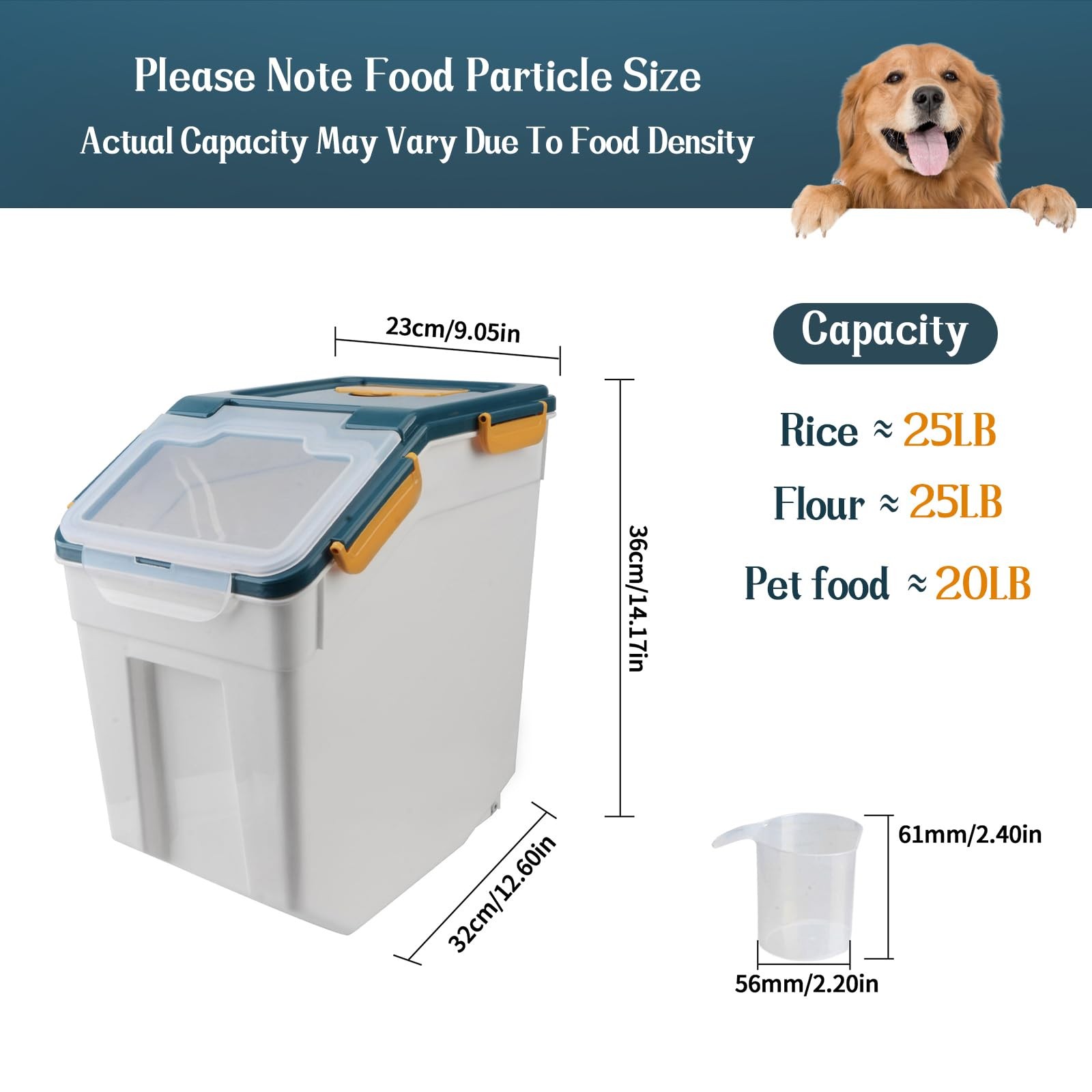 Large Flour Storage Containers 25Lbs Airtight Rice Storage Container BPA Free…