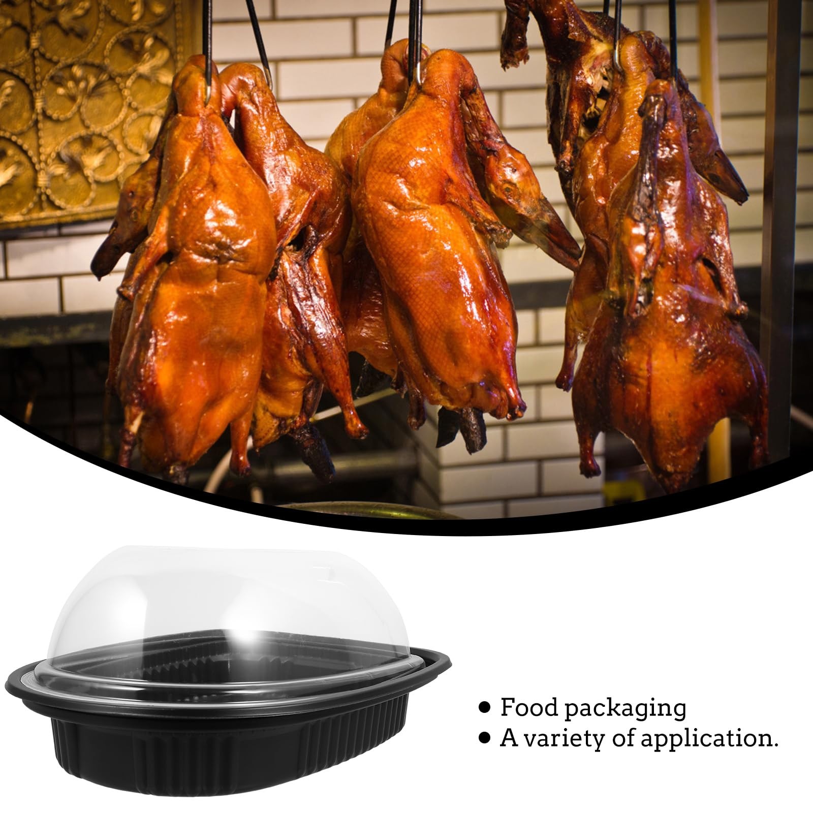 Luxshiny Disposable Roasted Chicken Box with Lid 10.24X7.68X3.54 Inches Take-…