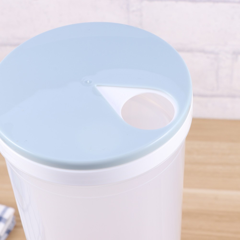 Rotating Lid Spaghetti Storage Box in Blue Keeps Cereals and Grains Fresh