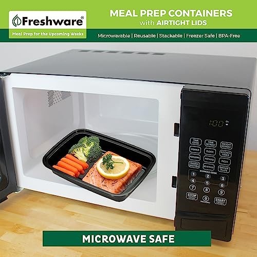 150 Pack Meal Prep Containers – 1 Compartment, BPA Free, Stackable, Microwave/Di