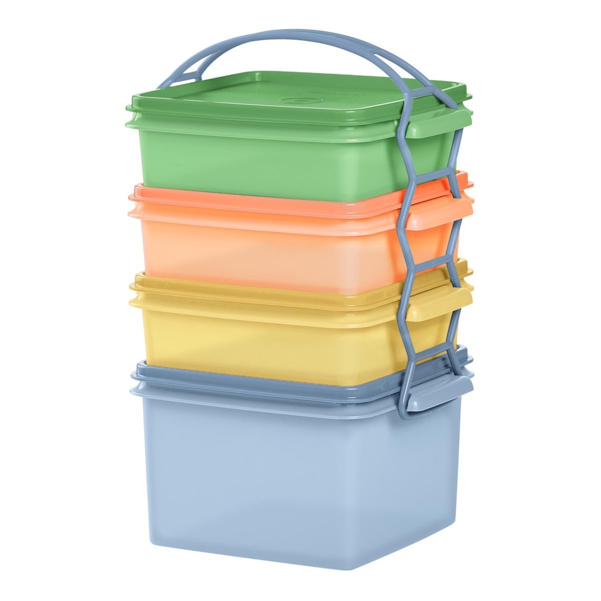*Tupperware 9-Piece Carry-All Sheer Stackable Container Set —Multicolor