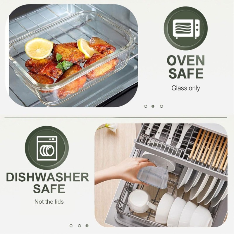Glass Food Storage Containers Set of 30 Pieces with Snap Lock Lids Airtight Meal
