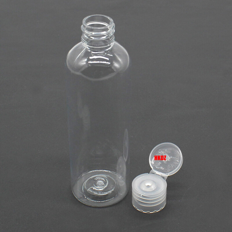 100ml/150/180/200/250ml Clear Round Plastic Bottles with Caps Science Laboratory