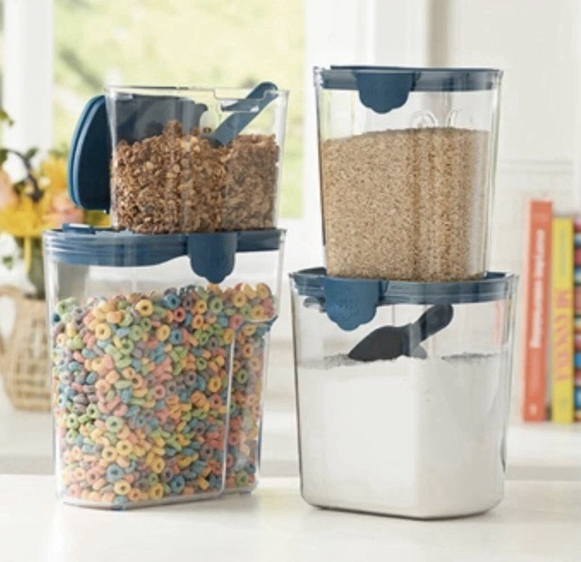 Pantry Storage Container Set of 4 in the color Blue.