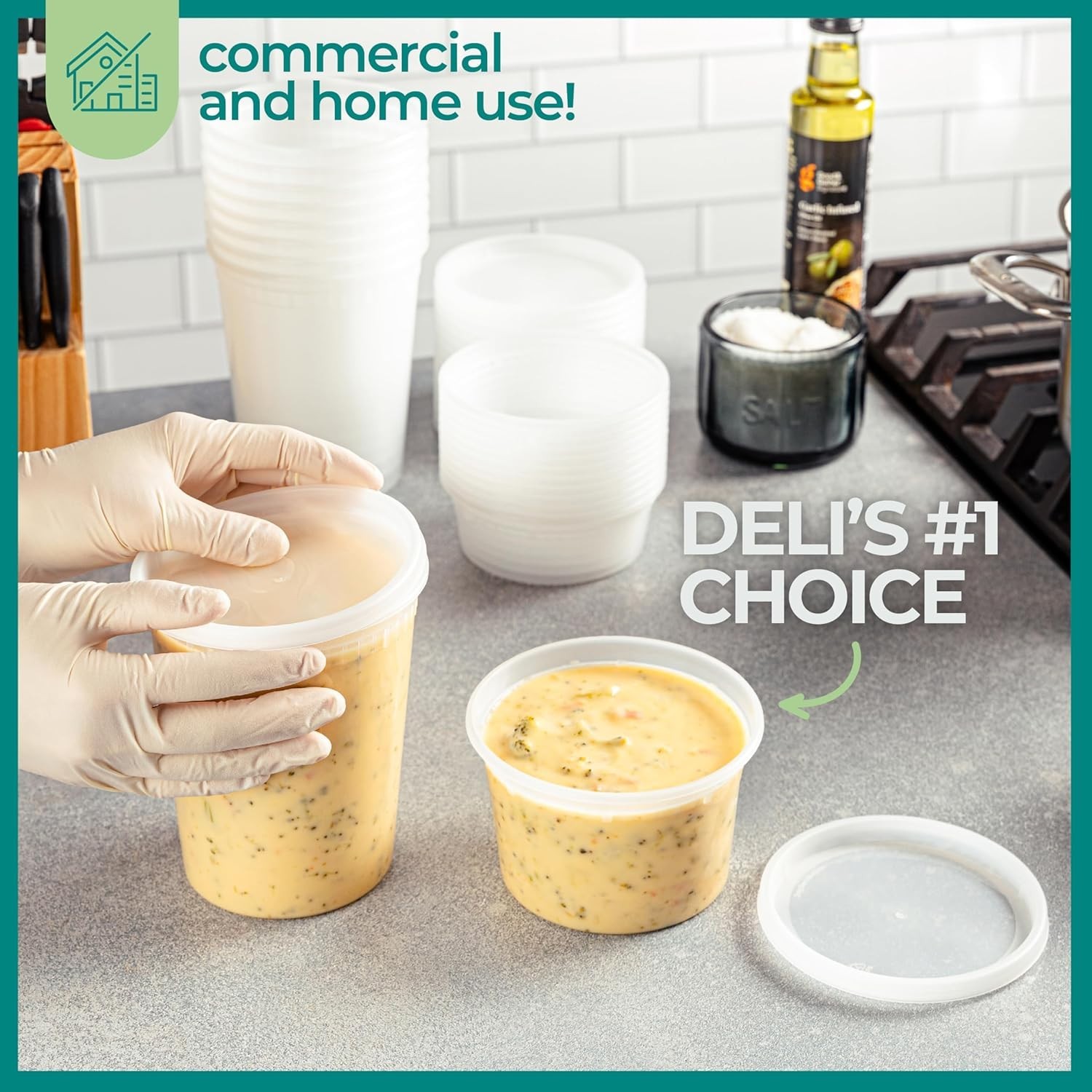 Versatile Deli Container Set – 16oz & 32oz Sizes, Safe for Freezer and Microwave