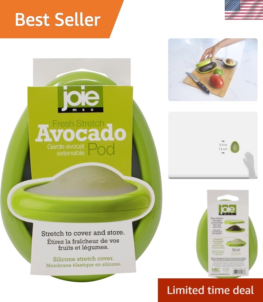 Fresh Stretch Pod Avocado Storage Container, Silicone Food Saver, Keeps Lefto…