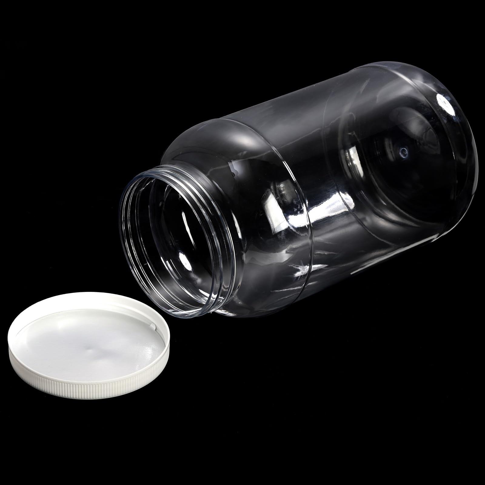 2 Pack 1-Gallon Plastic Jars with Lids Wide Mouth Storage Containers