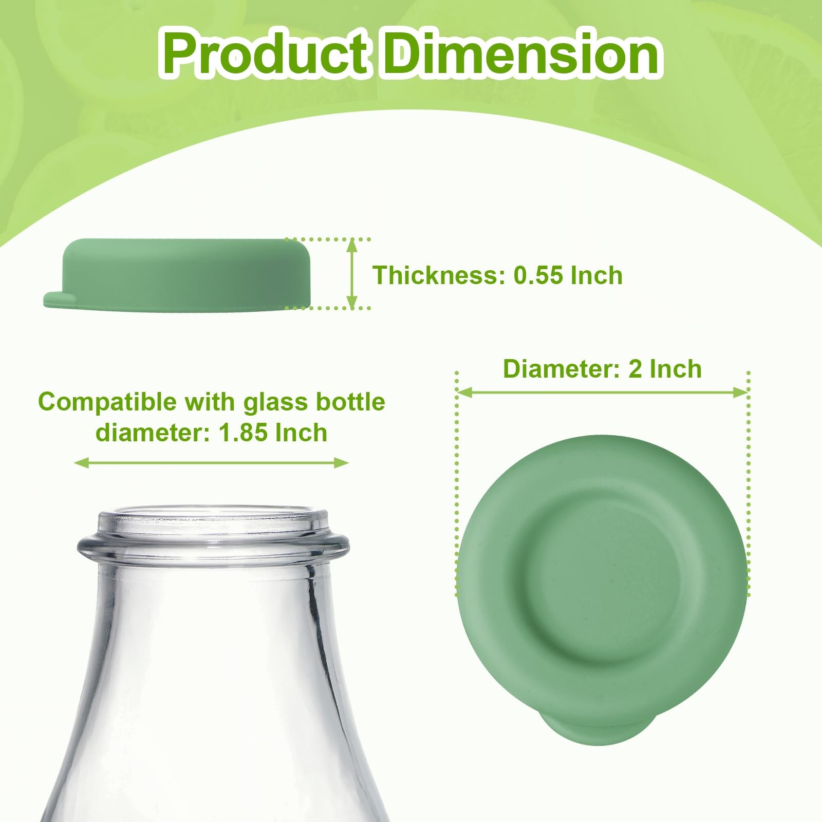 6 Pcs Milk Bottle Caps – 48mm Diameter Reusable & Airtight Lids for Stanpac &…