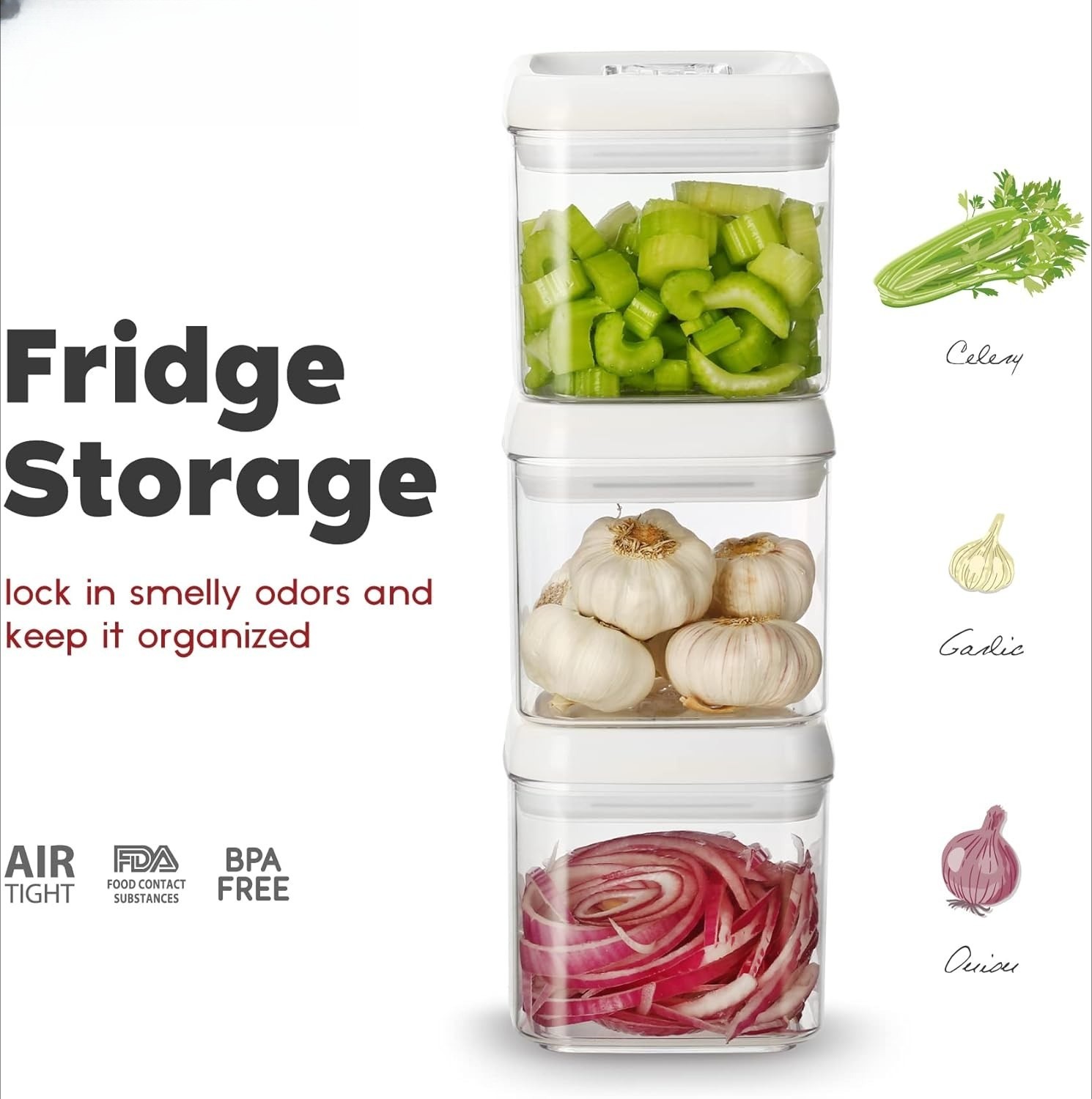 Flip Tite Food Storage Container 5″ LARGE Size Airtight Lid Lock Top