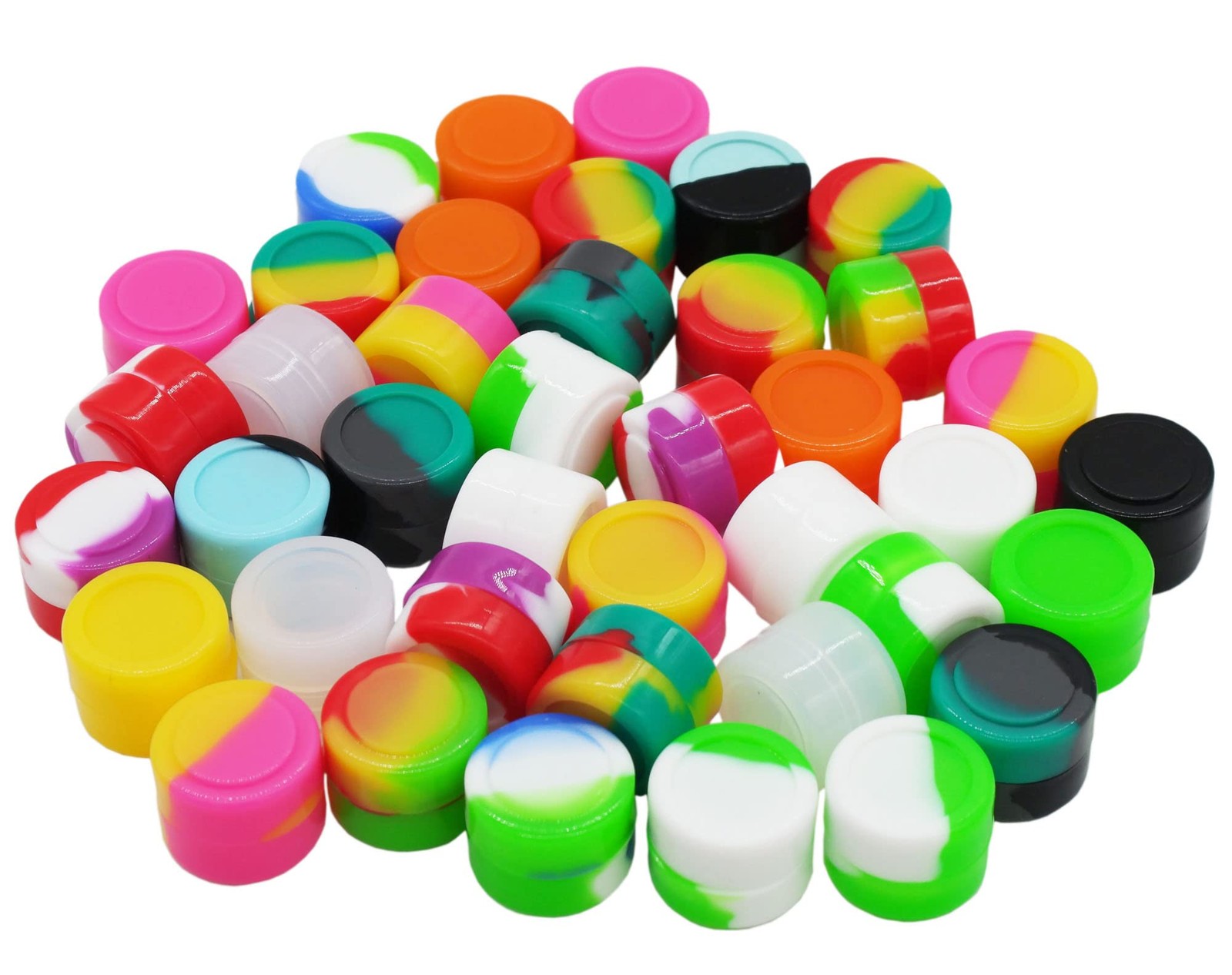 2ml Silicone Wax Containers Concentrate Sealed Oil Nonstick Jars 20, Multicolor