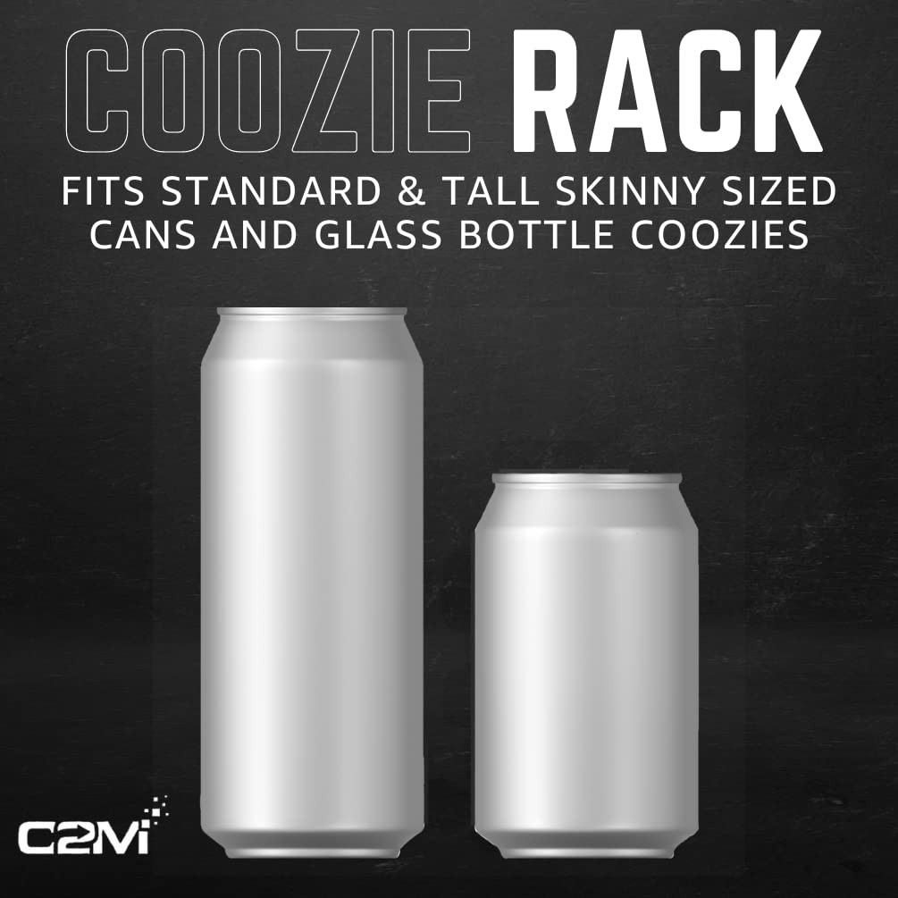 Wall Mounted Coozie Rack Storage Organizer | 17.5″ Floating Shelf for Bulk Beer