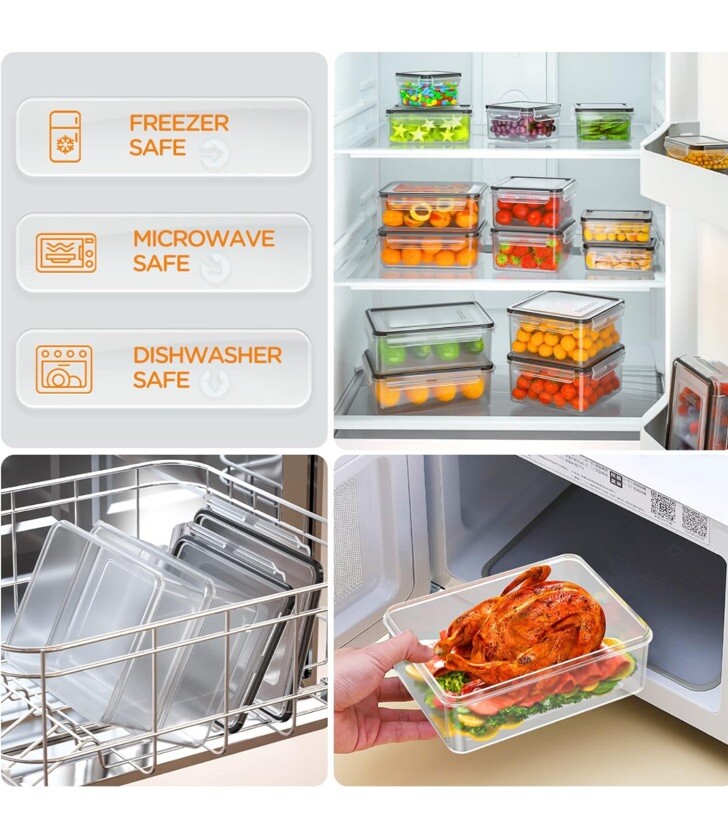 HOMETALL 40 PCS Food Storage Containers with Lids Airtight, 100% Leakproof Plast