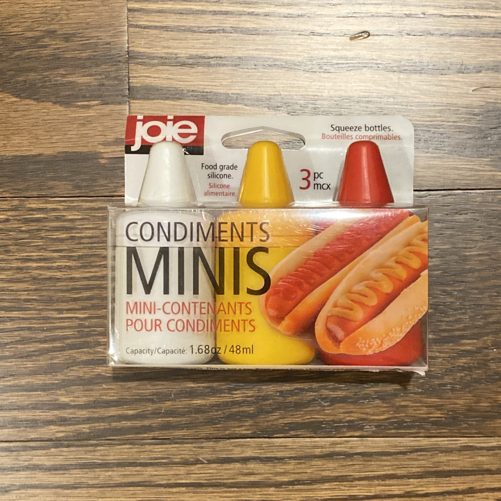 Joie MSC Set of Three 1.68oz Condiments Mini Squeeze Bottles with Nozzle Caps