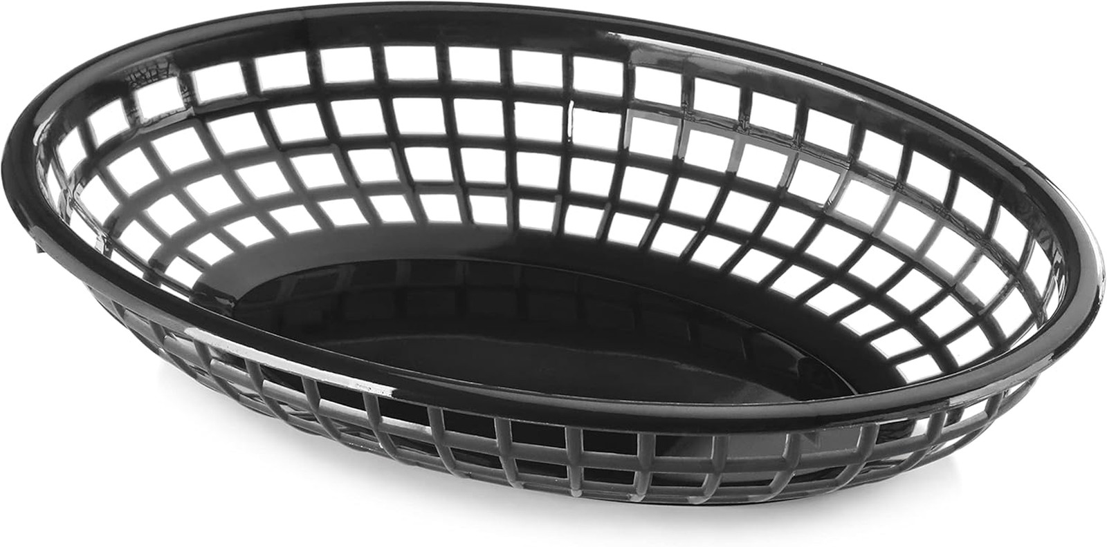Fast Food Baskets, 9 1/4 X 6 Inch Oval, Set of 12, Black
