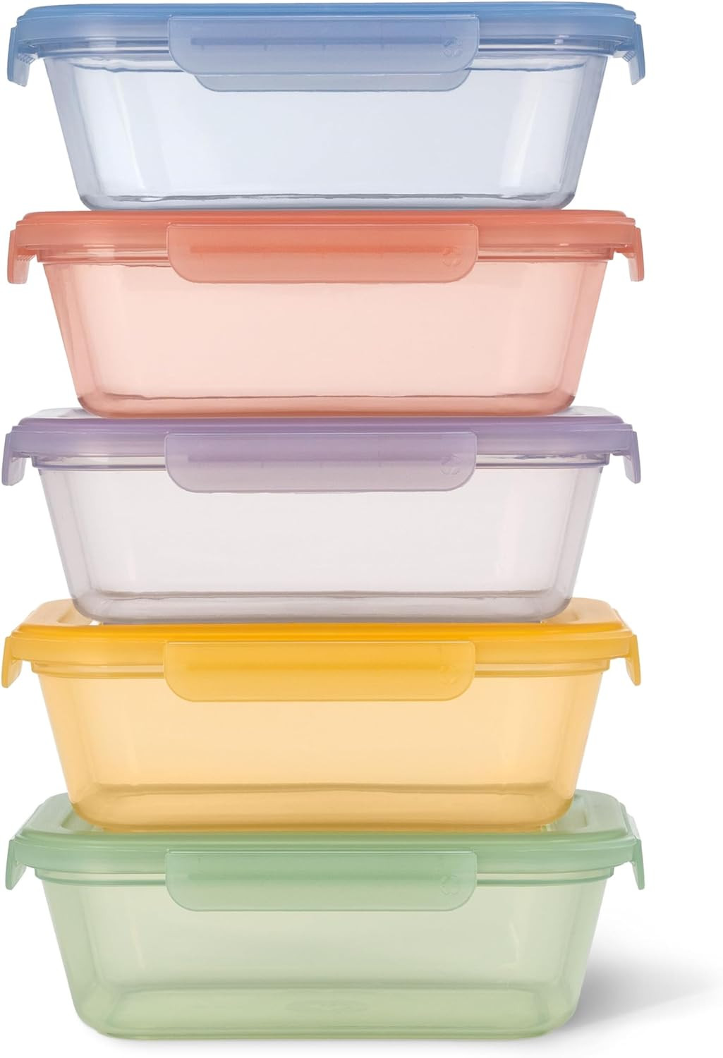 Ello Snap & Nest 10-Piece 4.5 Cup Plastic Meal Prep Set, Reusable Food Container