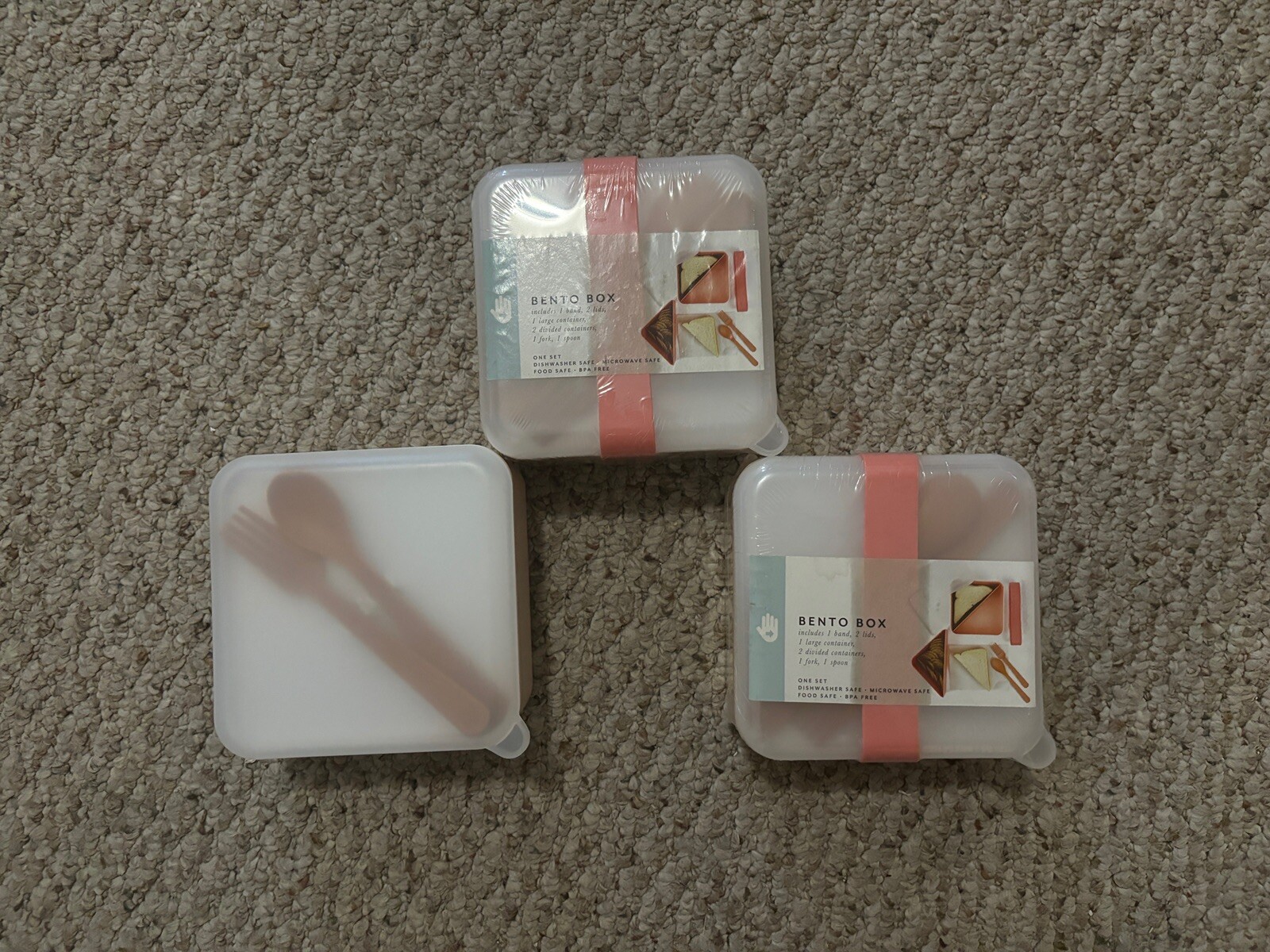 Bento Boxes Divided Containers 6 Pieces – 3 Sets