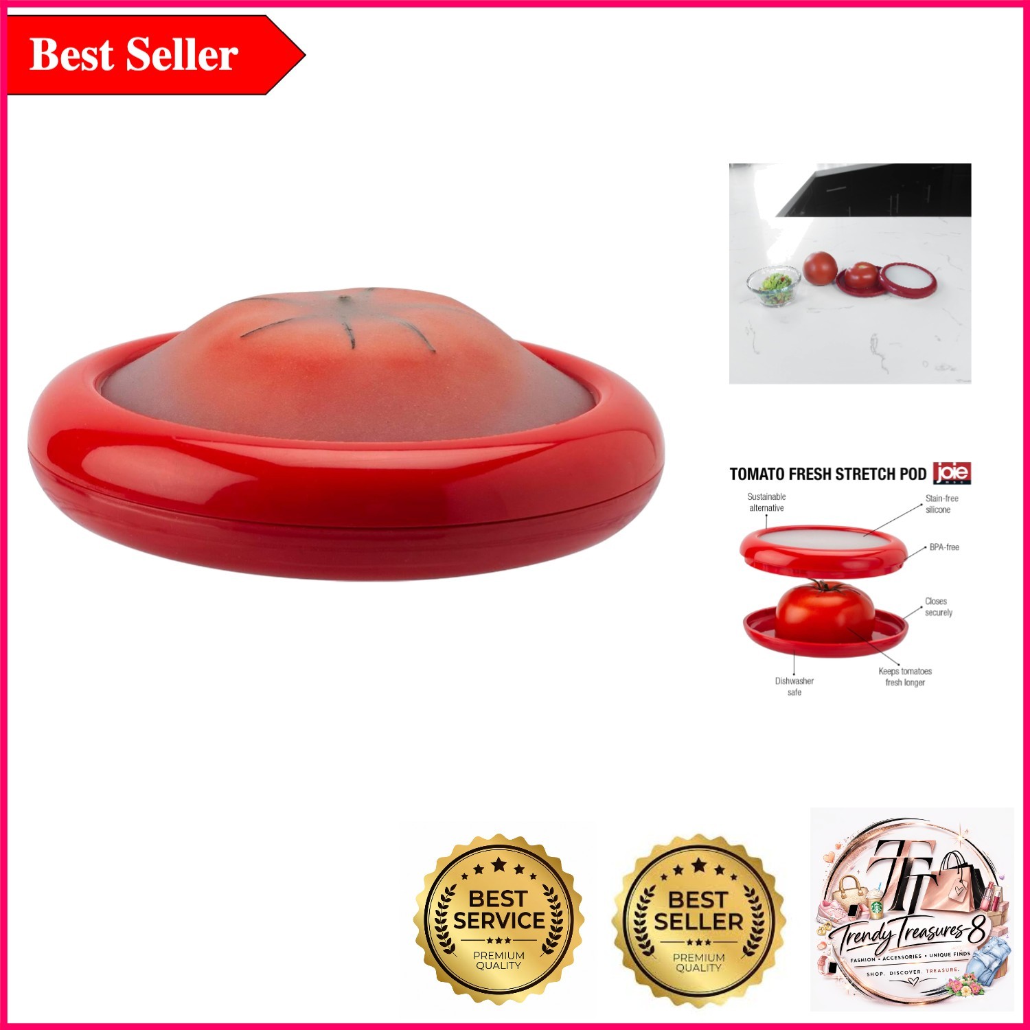 Fresh Stretch Tomato Storage Pod – Reusable Silicone Food Saver for Extended …