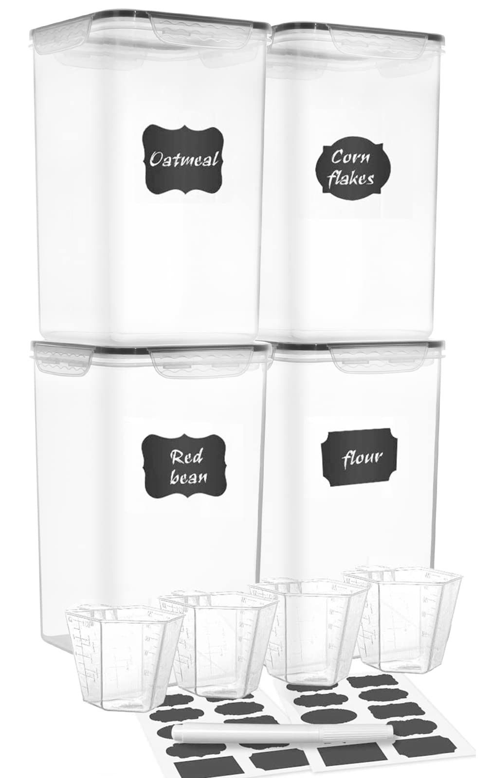 Extra Large 7qt / 6.5L/220oz Tall Food Storage Containers, WIDE & DEEP, 4-Pie…