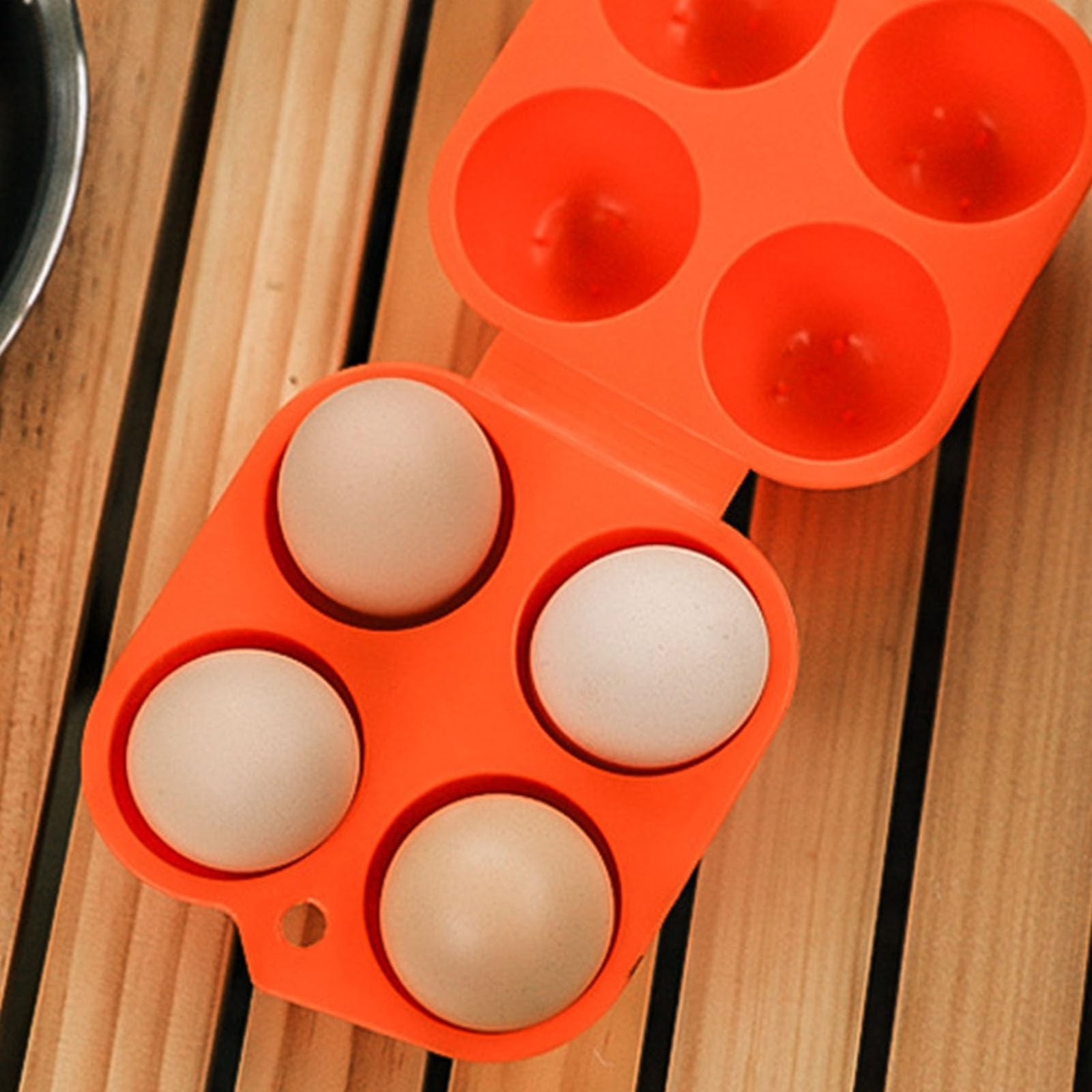 Square 4 Count Egg Cartons Reusable Plastic Egg Container Anti Drop Home Stor…