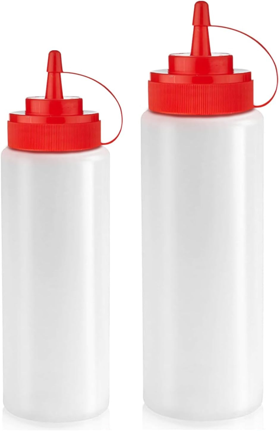 12 Oz & 16 Oz Condiment Squeeze Bottles for Sauce – Leak Proof Oil, Syrup, Dress