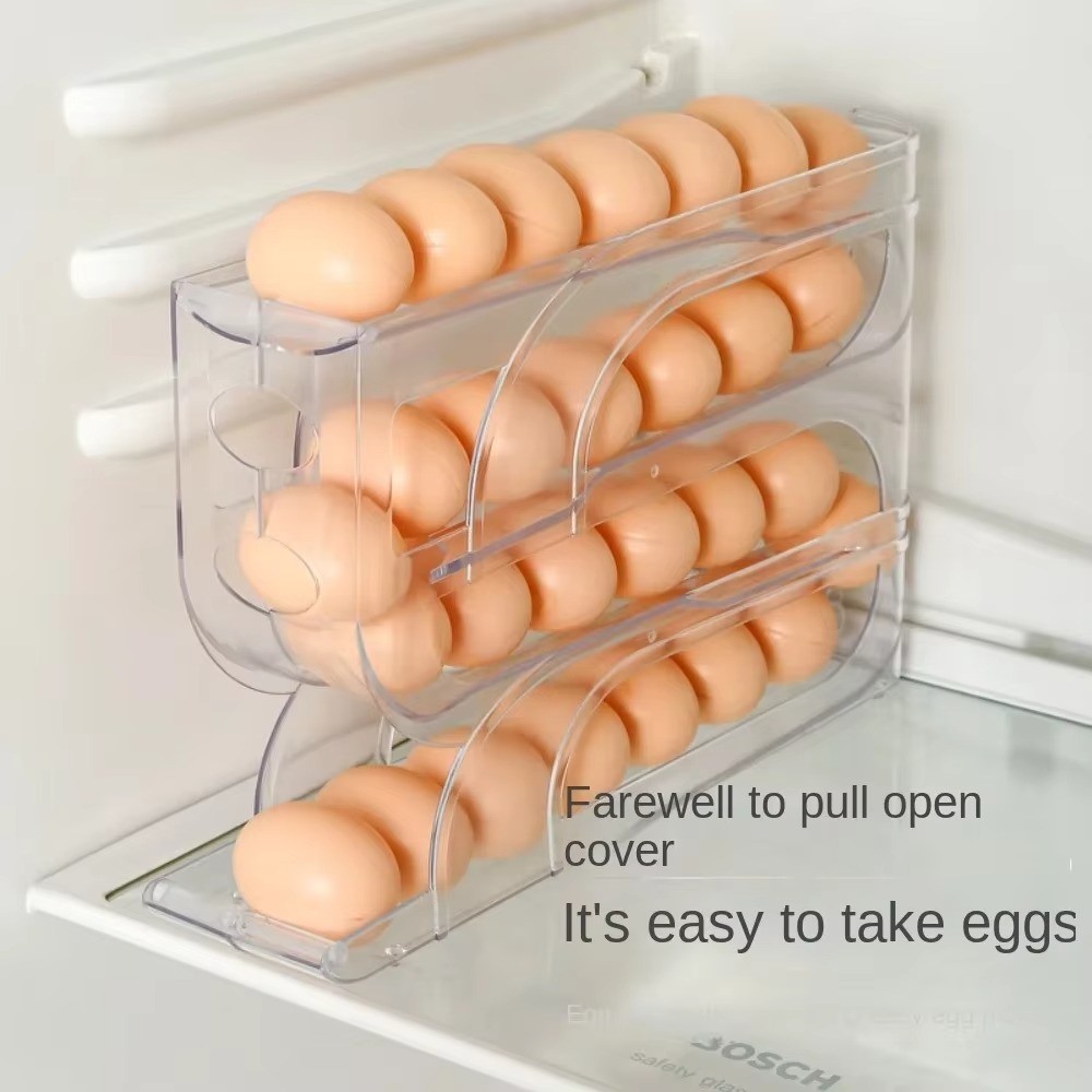Large Capacity Automatic Egg Roller Household Four Tier Refrigerator Egg Storage