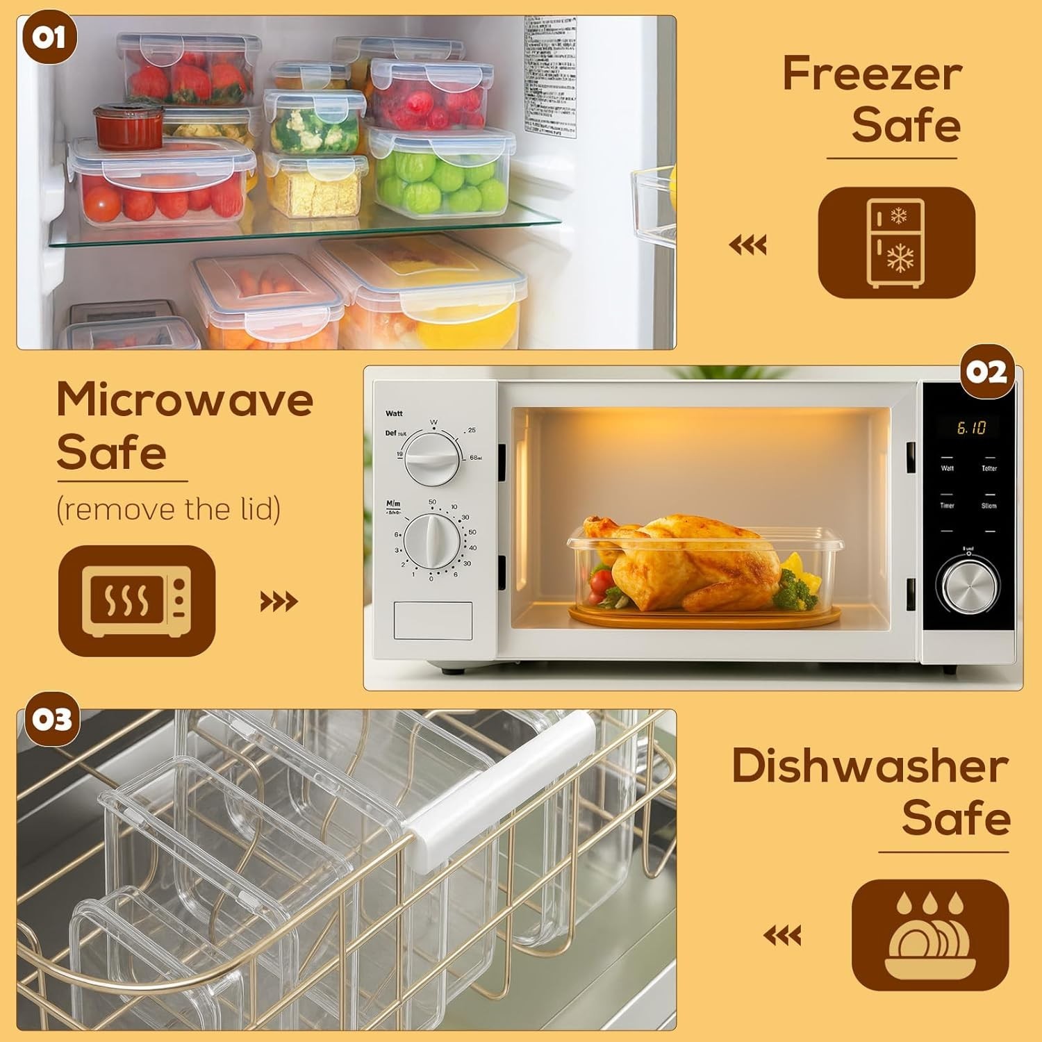 50-Piece Stackable Food Storage Containers – Thicker, Clear, Airtight Set