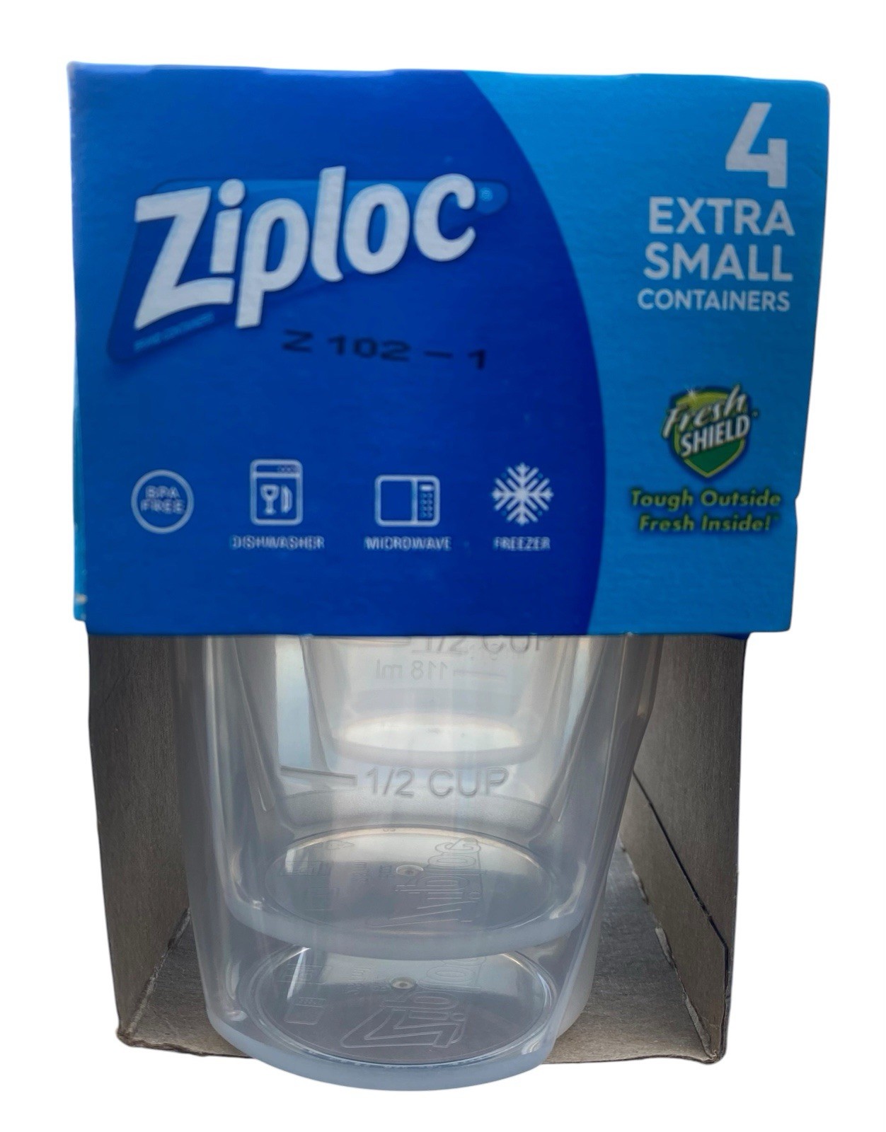 Ziploc Twist ‘N Loc Food Storage Containers Extra Small 8 fl oz 4 Containers New