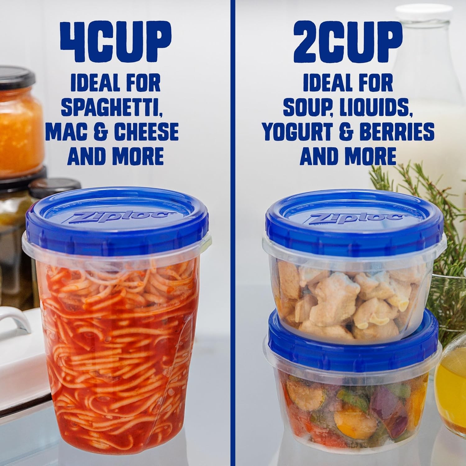 Ziploc Twist n Lock Food Storage Containers 4 Cup Medium Round Leak Resistant