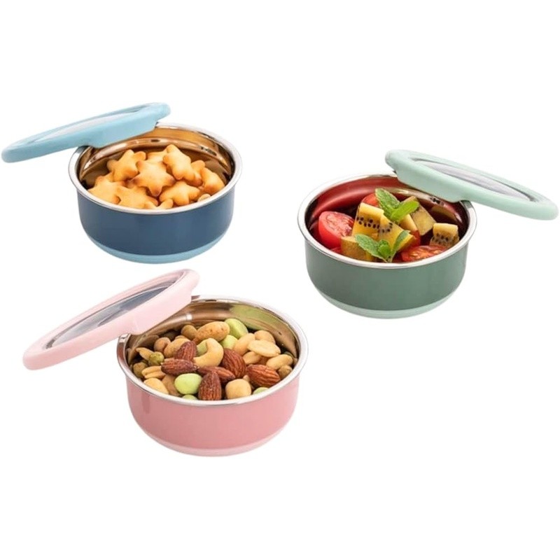 Stainless Steel Meal Prep Containers Leakproof Airtight Snap-On Lids BPA Free US
