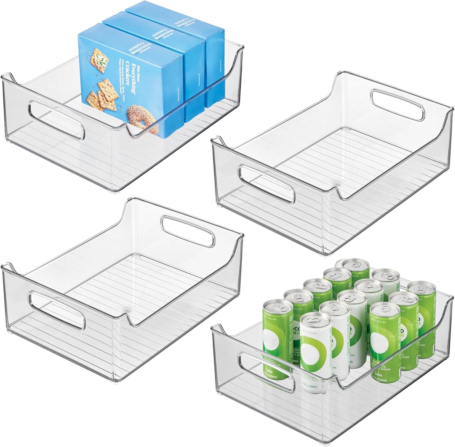 iDesign Stackable Storage Bin W/ Handles Pantry/Fridge Clear Made in USA