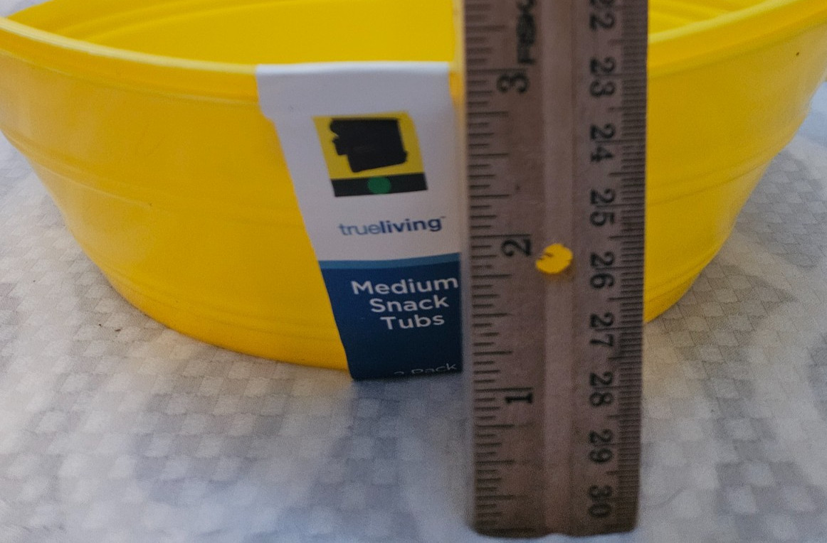 TrueLiving Medium Snack Tubs Yellow Plastic Party Storage Baskets Handles 2 Pack