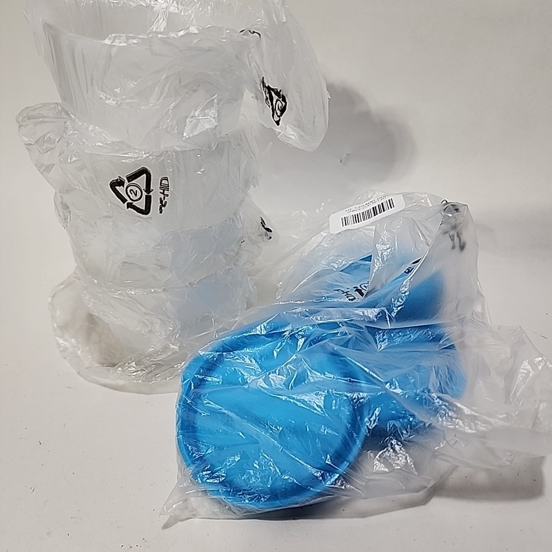 Set Of 4 – New – Tupperware Blue Lid Containers #4914B 4 Oz Snacks Dip