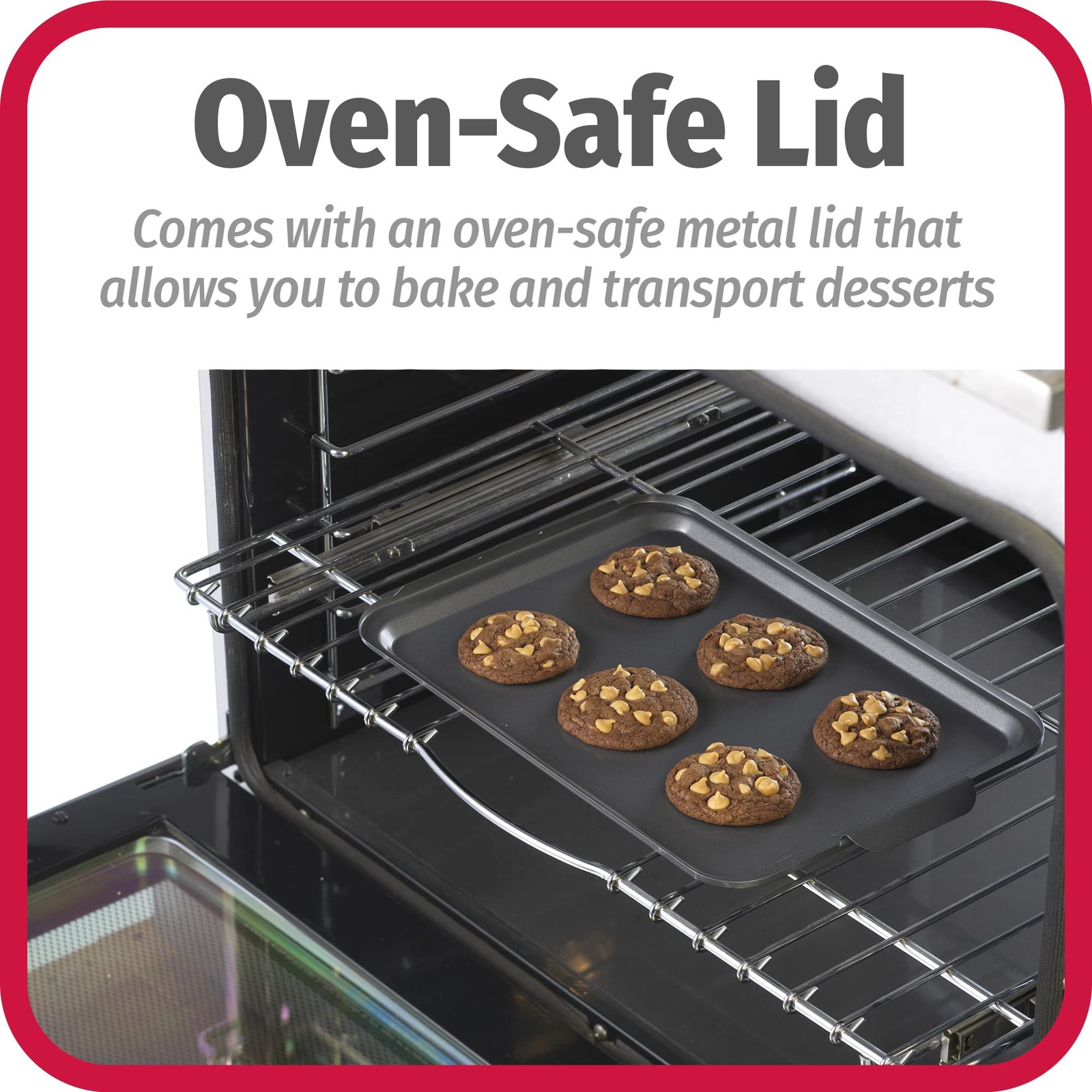 GoodCook Everyday 9x 13 Nonstick Steel Oblong Cake Baking Pan with Metal Lid Gra