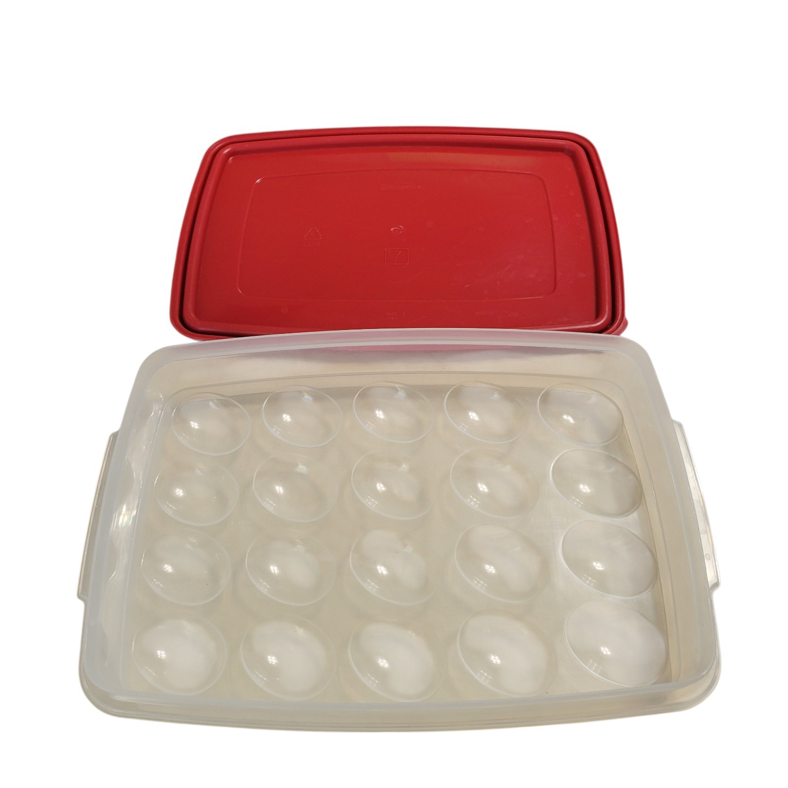 Rubbermaid Servin Saver #7 20 Deviled Egg Keeper Container Almond Vintage 0070
