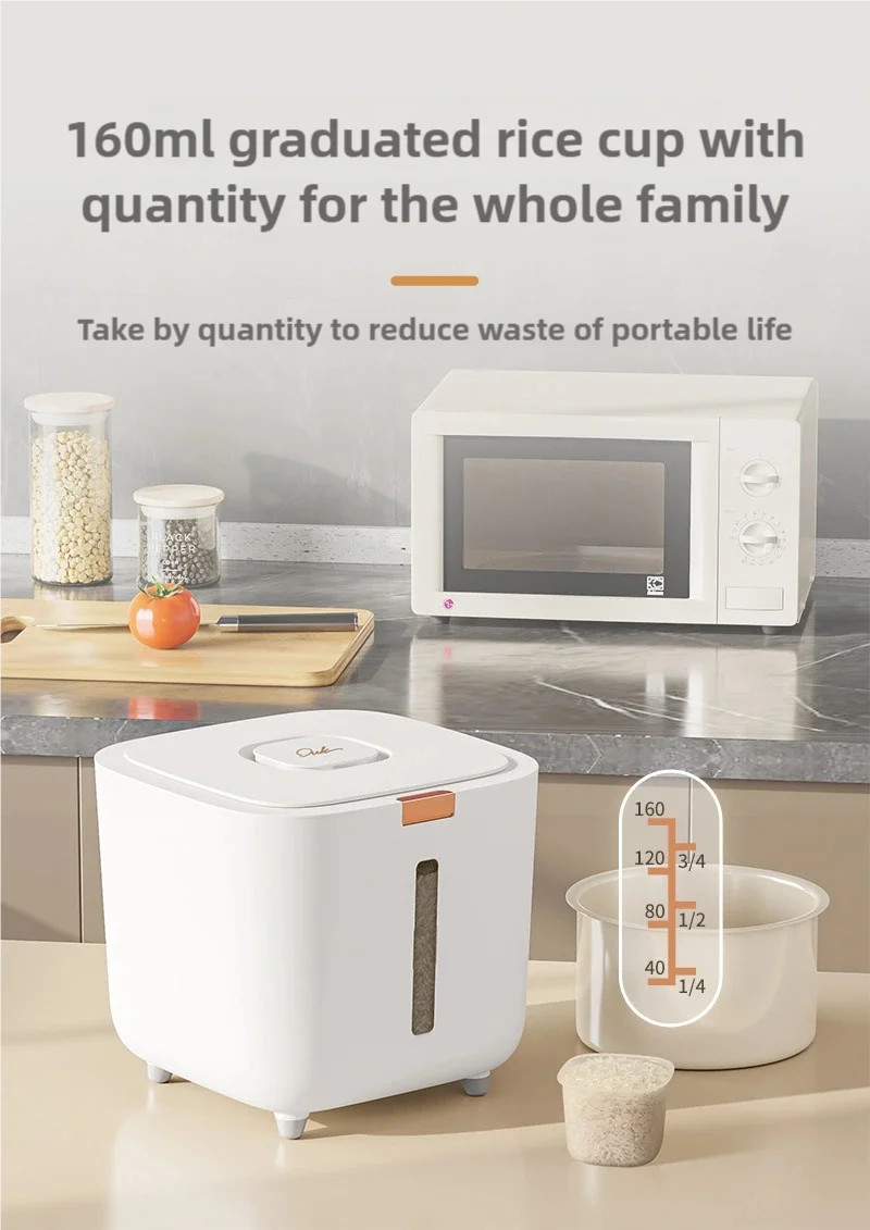 Rice Storage Container Kitchen Flour Food Dispenser Box Grain Sealed Organizer