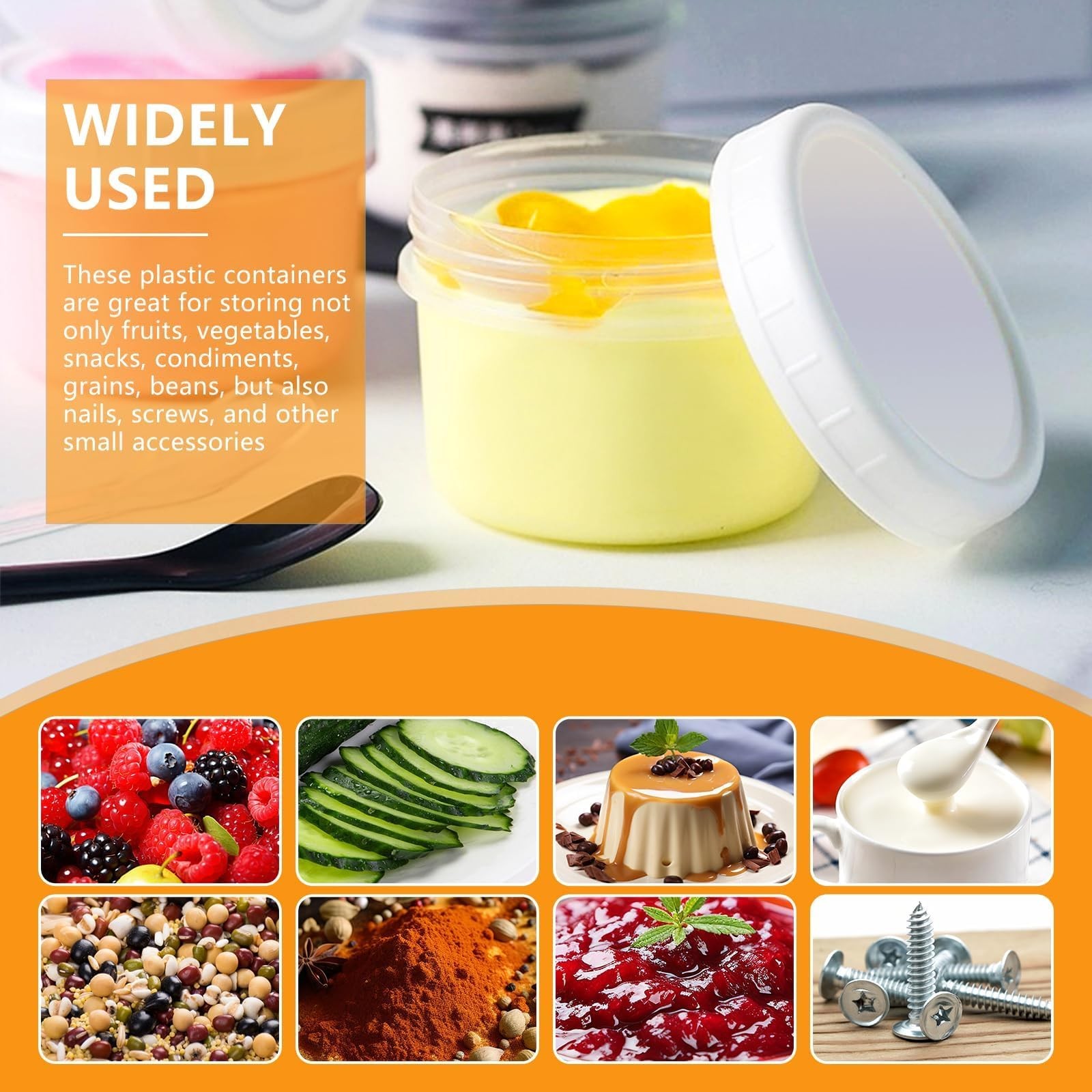 24 Pack 5 Oz160 Ml Food Storage Jars With Screw Lids Reusable Small Refrigerat