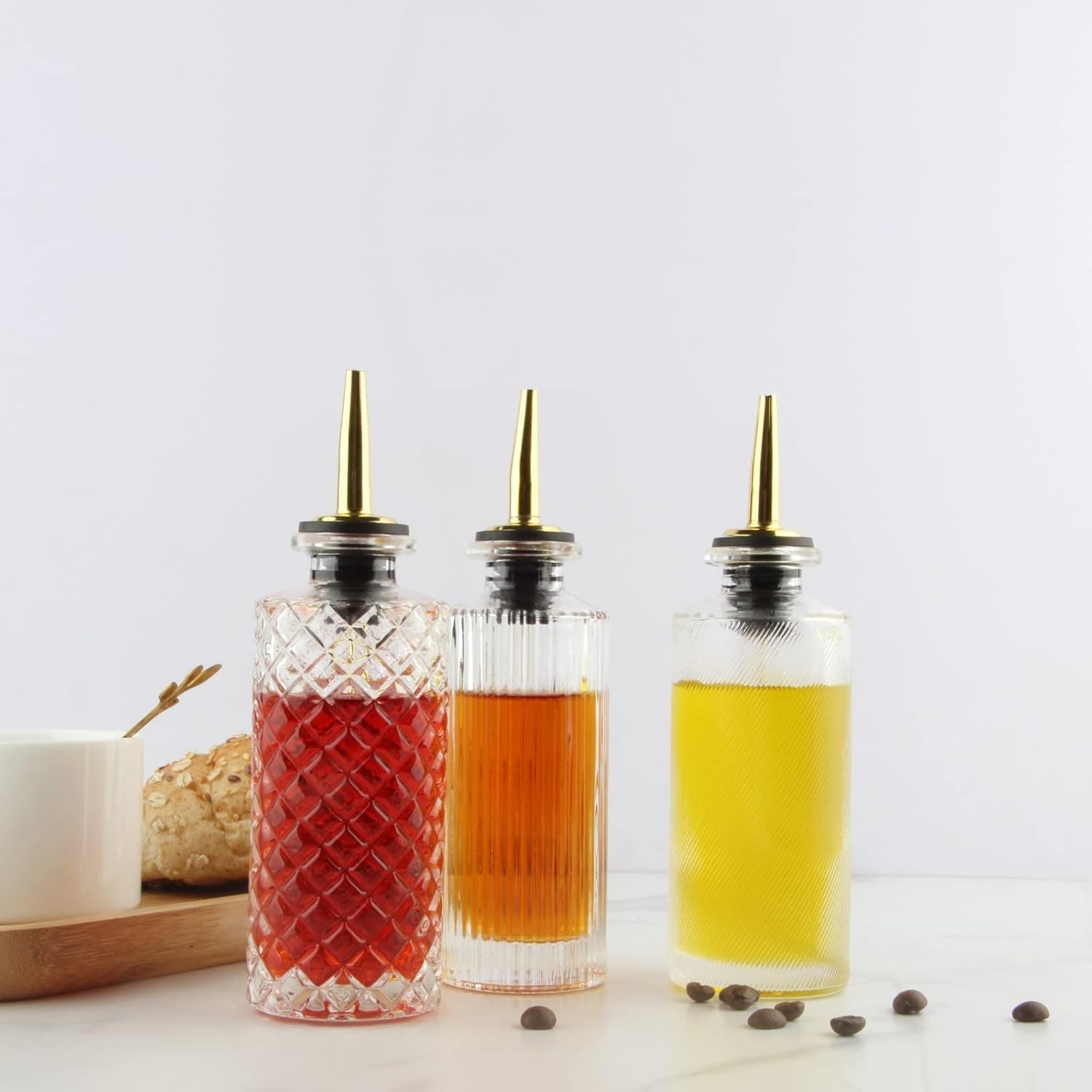 Syrup Dispenser Bottles Set 3 Packs 5 OZ Simple Small Syrup Bottles (3 Pack)