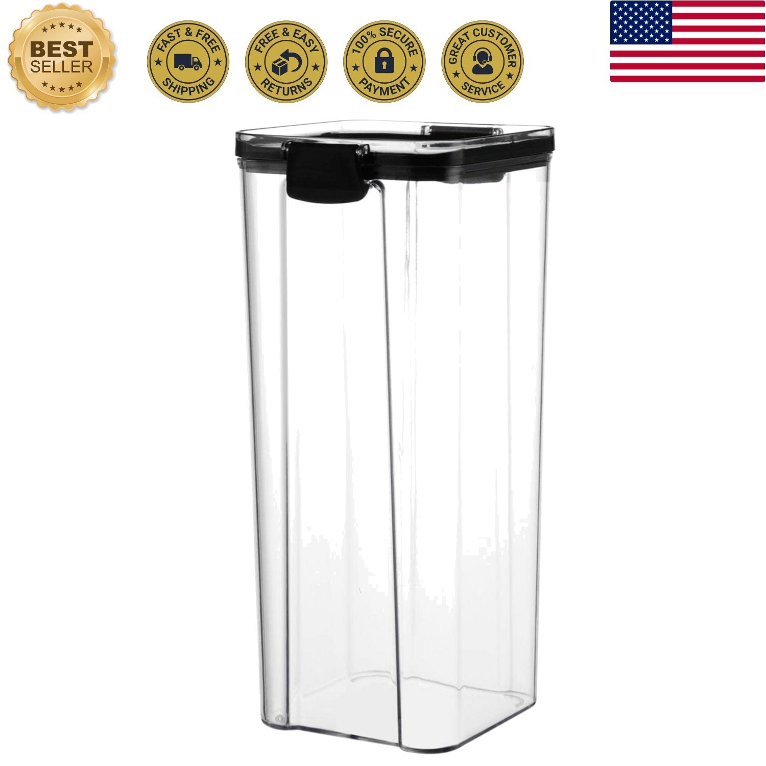 Airtight Food Storage Containers with Lids for Kitchen Organization – Plastic…