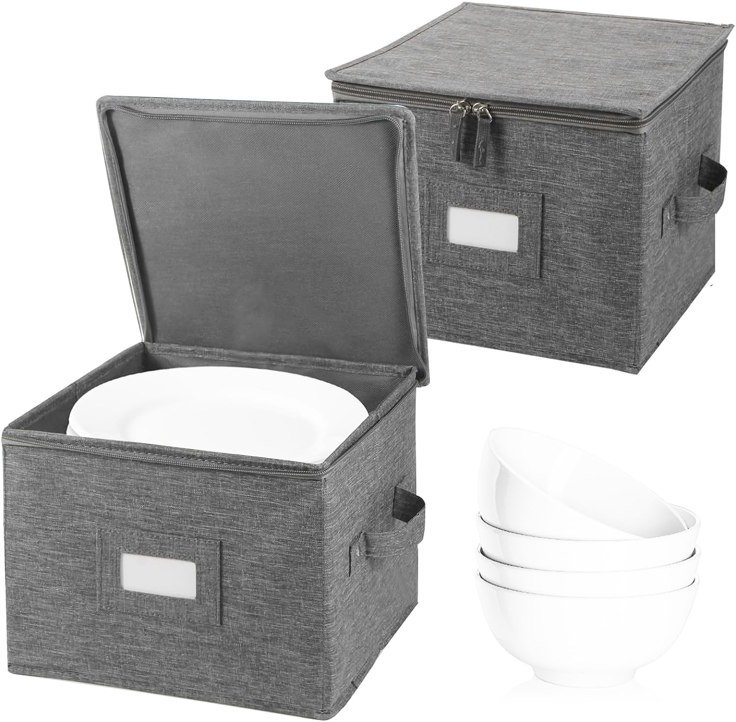 China Storage Container for Bowls or Dessert Plates, 8.5″ W x 6″ H Plate Stor…