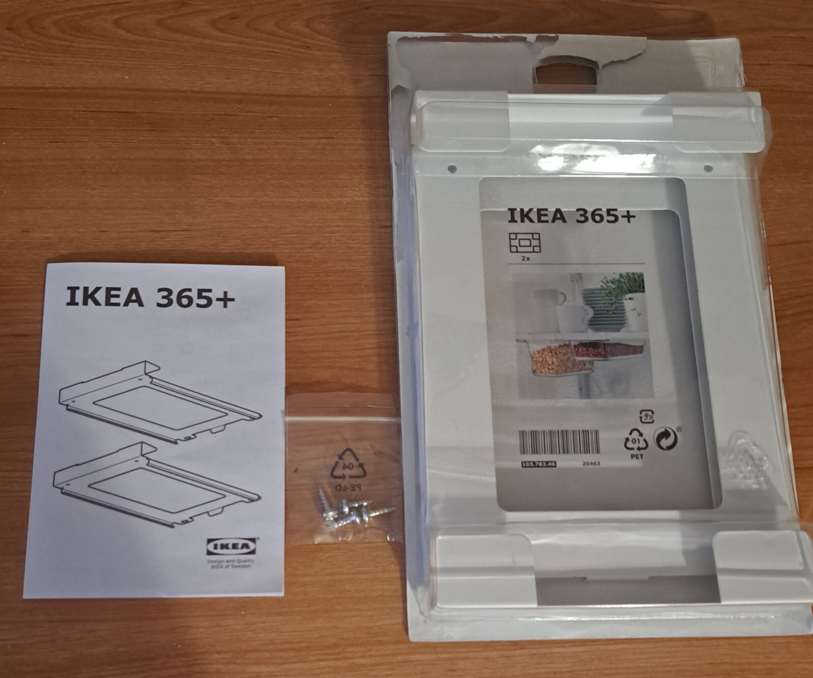 4pc Ikea 365+ Container Holder Pack 2 Under Shelf Storage & 34oz, 68oz Container