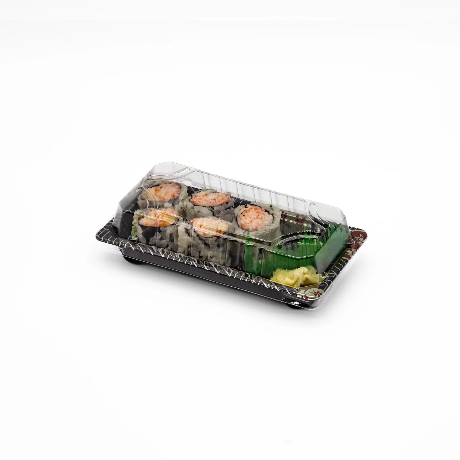 ST-1-006 400sets Heavy Duty Sakura Sushi PET Containers with PET Lids