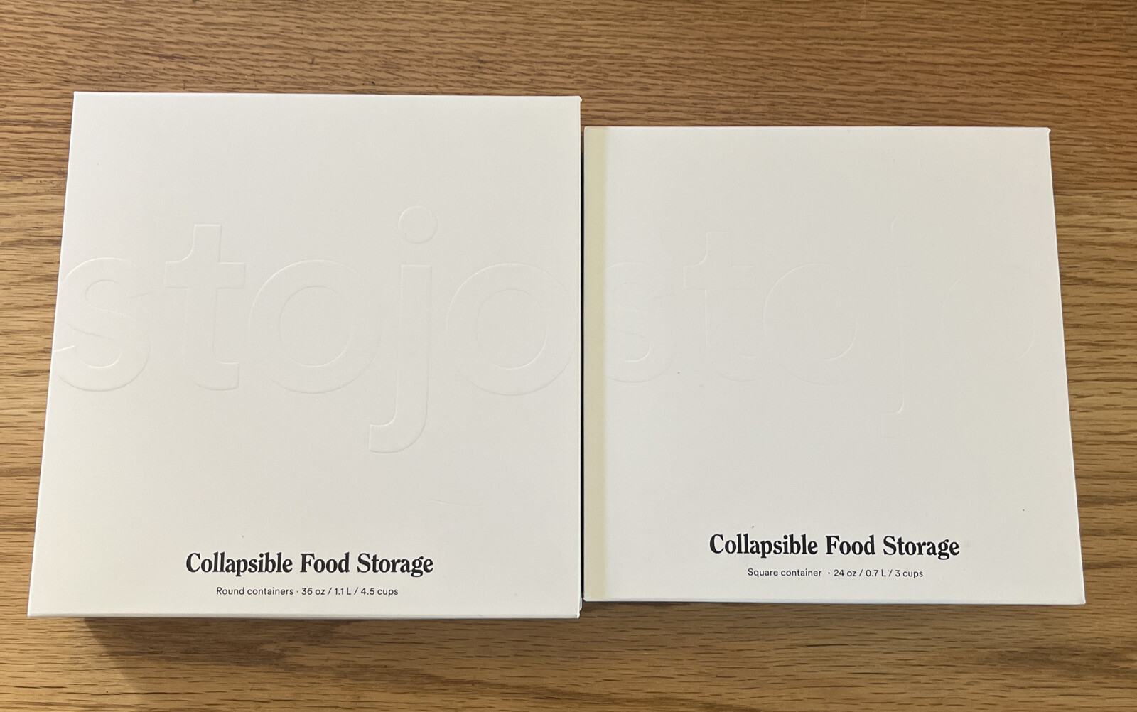 Lot Of 2 Stojo Collapsible Food Storage Translucent 36 Oz & 24 Oz Sage Green