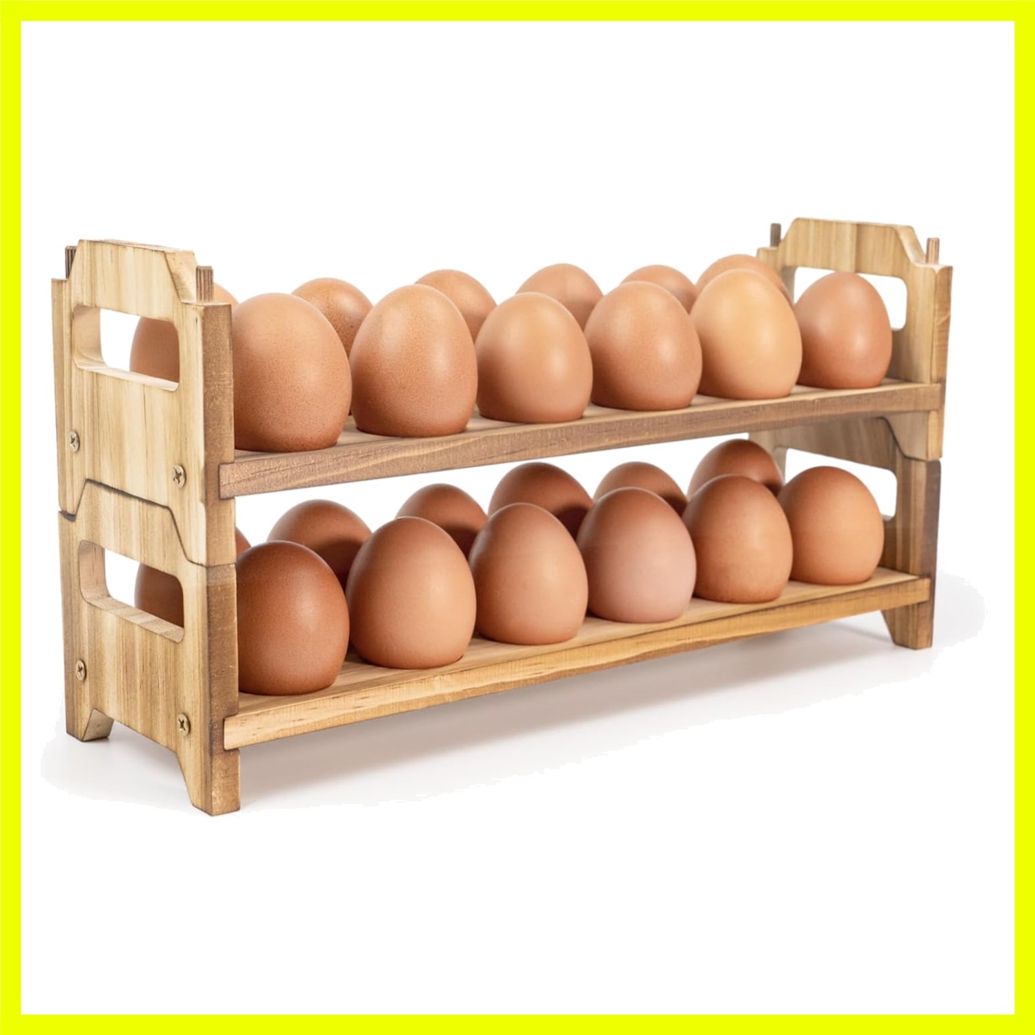 Wooden Fresh Egg Holder Countertop Stackable egg storage