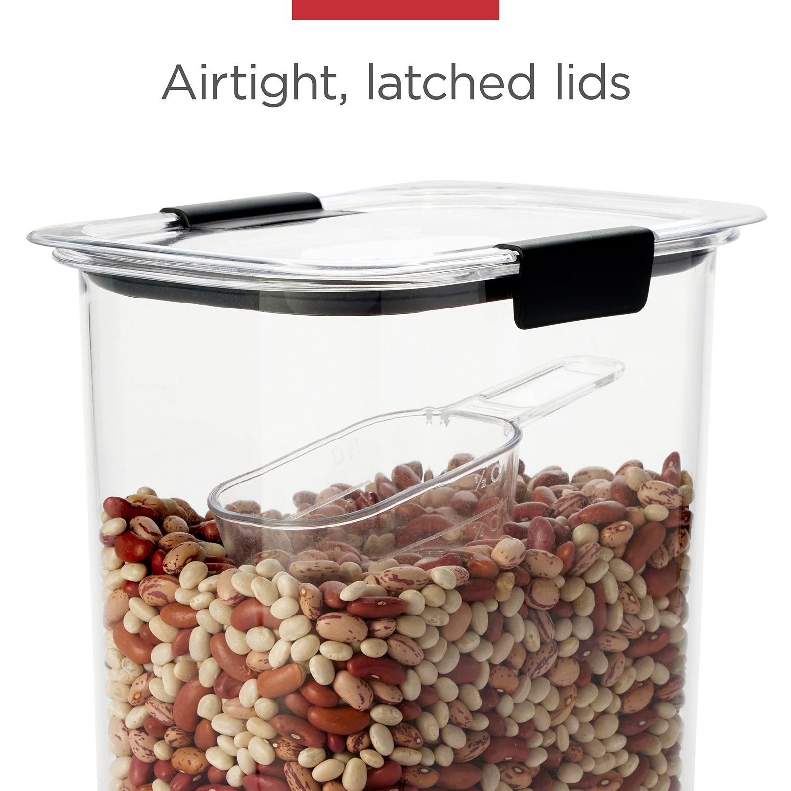 Rubbermaid Brilliance Airtight Cereal Food Storage Container, 18 Cup, Clear
