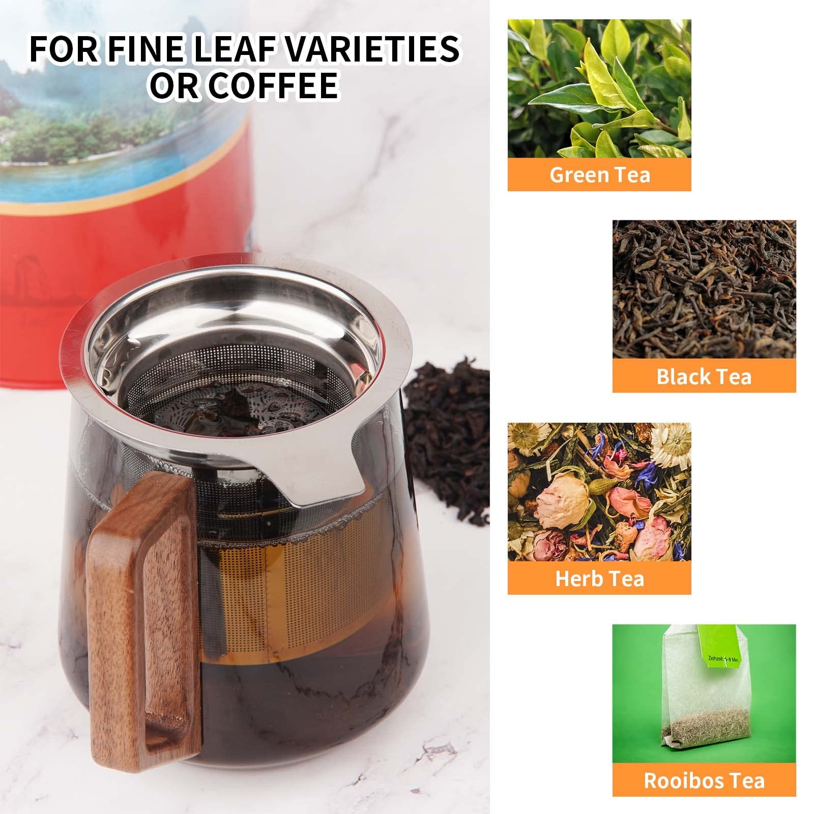 Vaincre Extra Fine Mesh Tea Infuser/Strainer, Stainless Large, Silver