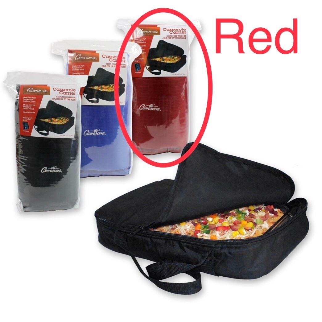 [1] RED Camerons Insulated Casserole Carrier Warmer 11×17″ Portable Travel Tote