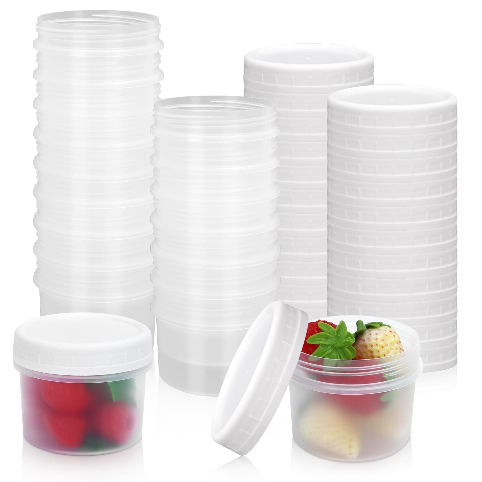 24 Pack 5 Oz160 Ml Food Storage Jars With Screw Lids Reusable Small Refrigerat