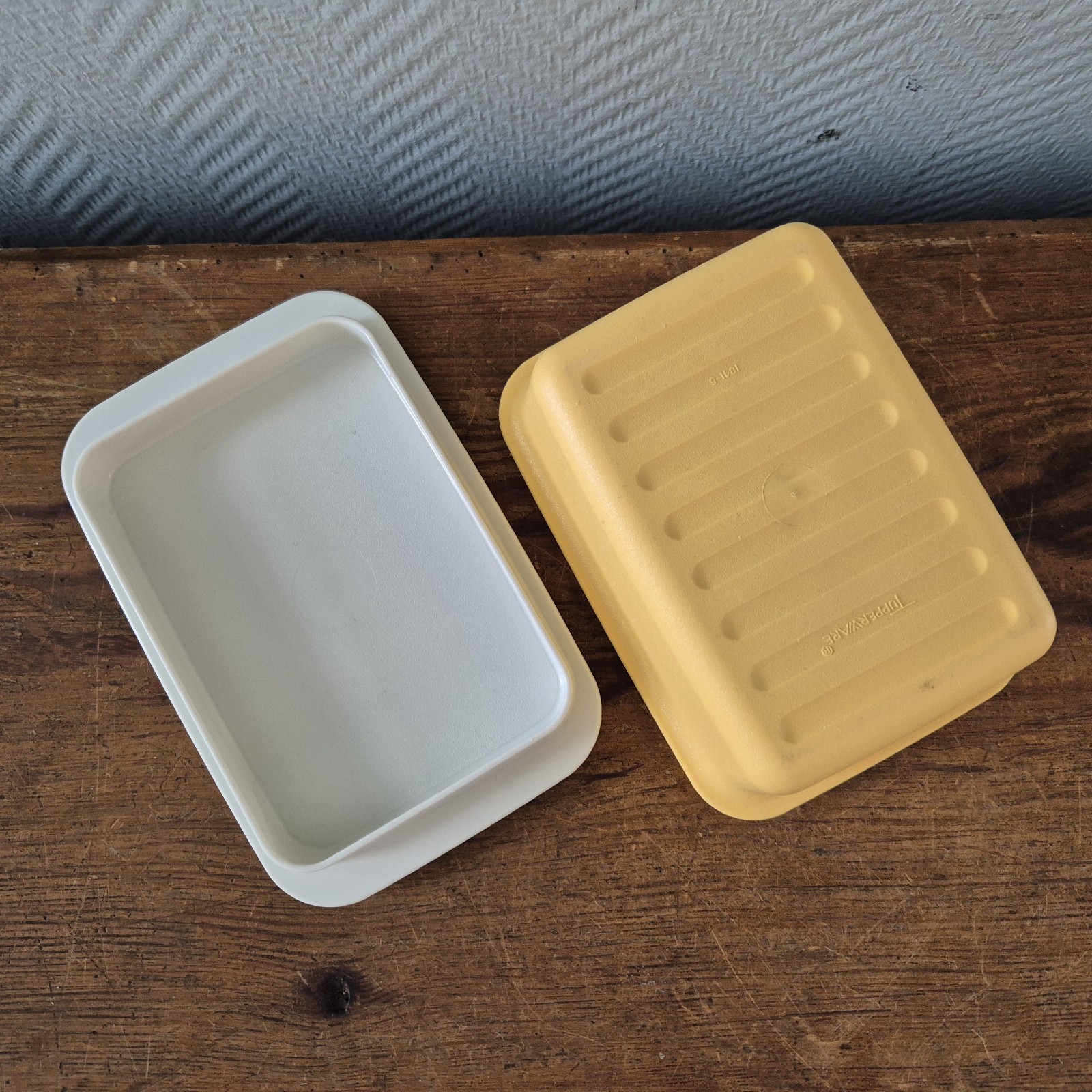 Vintage Tupperware Butter Fleet Cheese Storage Box Storage Tray Butter Yellow 1