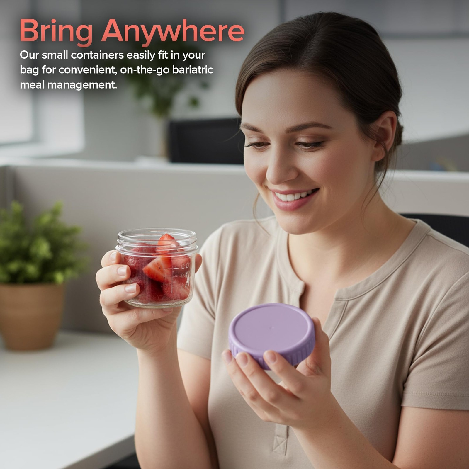 Stock Your Home Glass Bariatric Portion Control Containers 4oz, Transparent