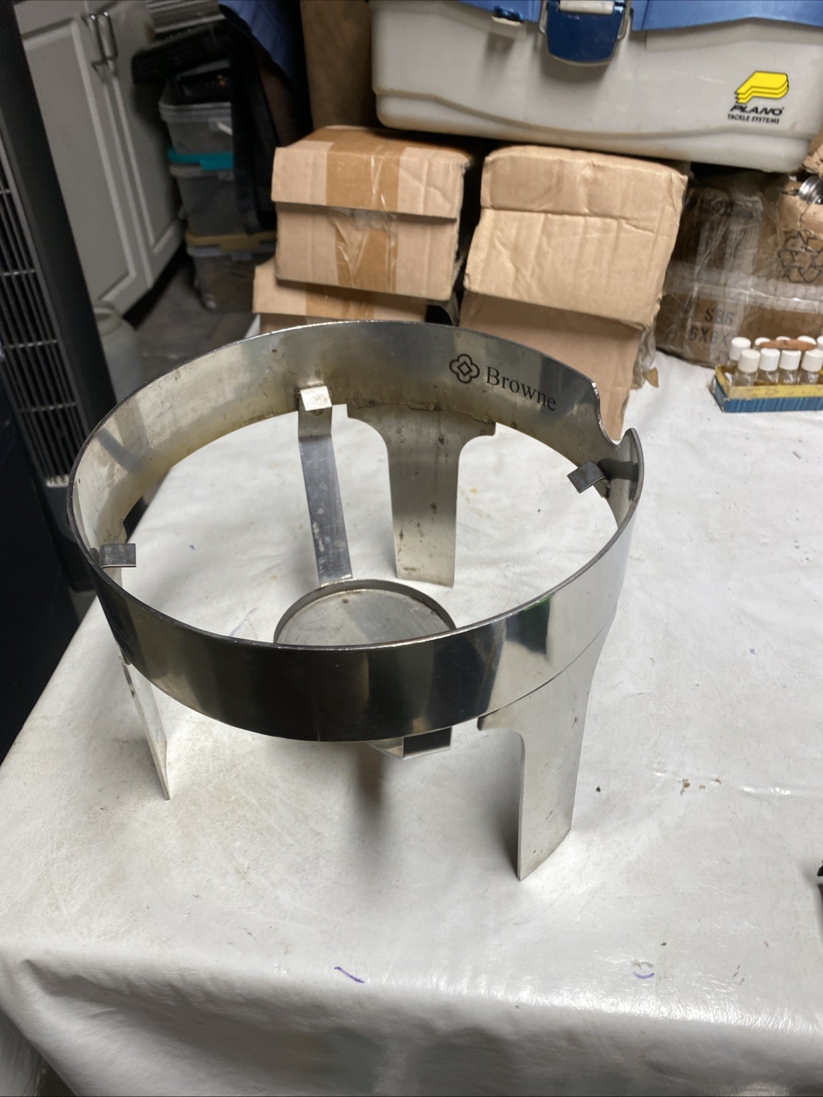 Browne Hot Beverage Dispenser Stand Stainless Drink Chafer Coffee 9” Dia. 3 Lot